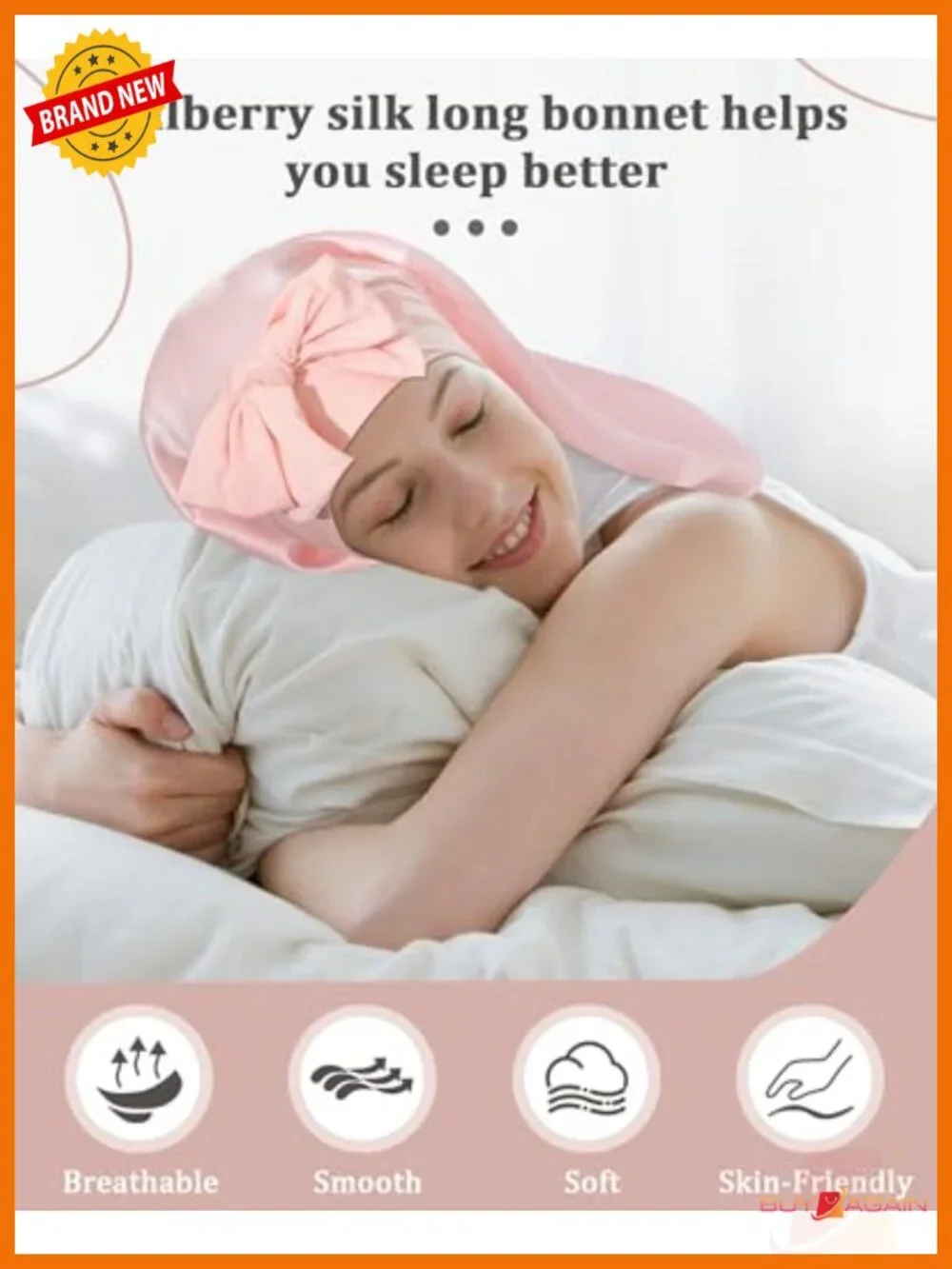 100% Mulberry Silk Bonnet for Sleeping Womens Long Hair Wrap Cap